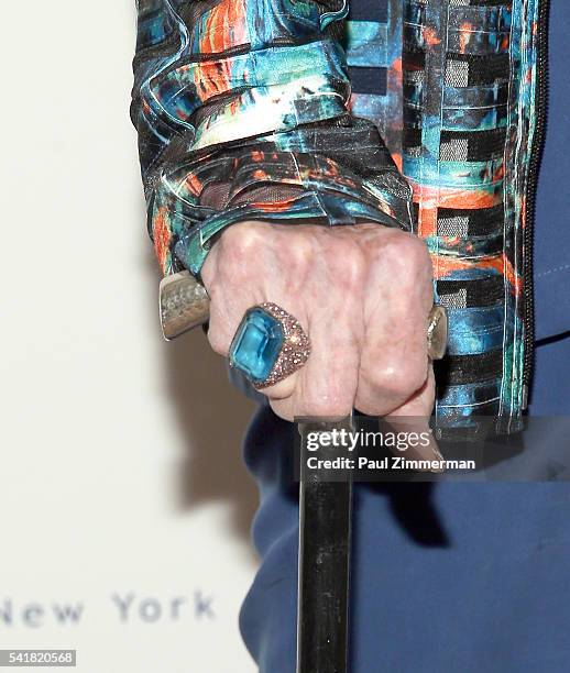 Lucy Jarvis, ring detail, at The 6th Annual Elly Awards Luncheon at The Plaza Hotel on June 20, 2016 in New York City..