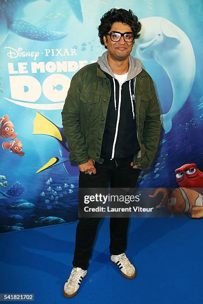 Presenter Sebastien Folin attends "Le Monde De Dory" Paris Premiere at Gaumont Marignan Champs Elysees on June 20, 2016 in Paris, France.