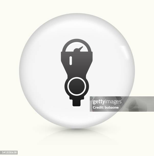 parking meter icon on white round vector button - digital parking meter stock illustrations