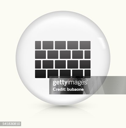 Brick Wall icon on white round vector button Brick Wall icon on white round vector button