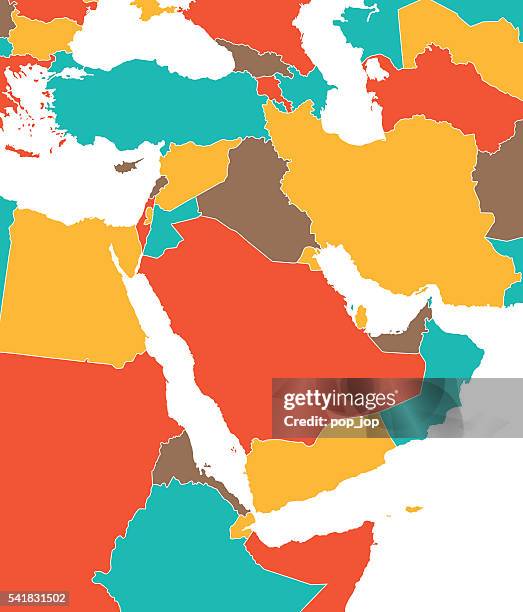 Middleeasy Vector Map Of Middle East With Capitals Photos and Premium High Res Pictures ...