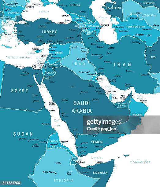 stockillustraties, clipart, cartoons en iconen met map of middle east - oman