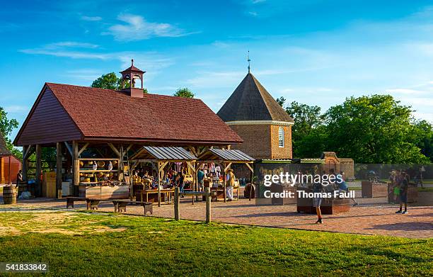 colonial williamsburg - market - williamsburg virginia stockfoto's en -beelden