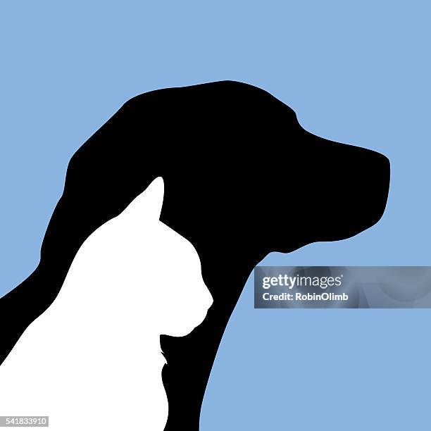 ilustraciones, imágenes clip art, dibujos animados e iconos de stock de perro y gato icono - dog silhouette