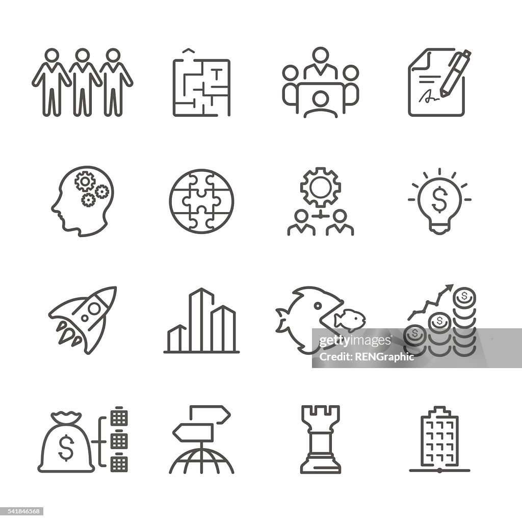 Línea plana icons-serie de negocios