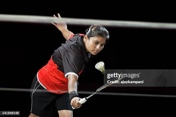 badminton player - badminton sport stockfoto's en -beelden