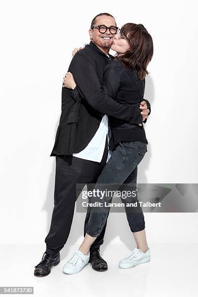 Director Kurt Sutter and actress Katey Sagal and photographed for Entertainment Weekly Magazine at the ATX Television Fesitval on June 10, 2016 in...