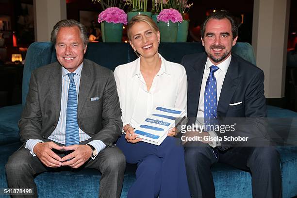 Princess Tatiana of Greece and her husband Prince Nikolaos of Greece and Publisher Hendrik teNeues during the presentation of the book 'Zu Gast in...