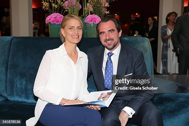 Princess Tatiana of Greece and her husband Prince Nikolaos of Greece during the presentation of her book 'Zu Gast in Griechenland. Rezepte, Kueche &...