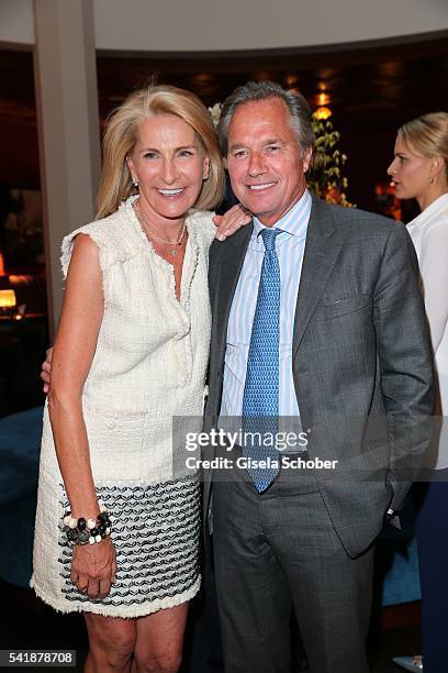 Blanca Brillembourg, mother of Princess Tatiana of Greece and Publisher Hendrik teNeues during the presentation of the book 'Zu Gast in Griechenland....