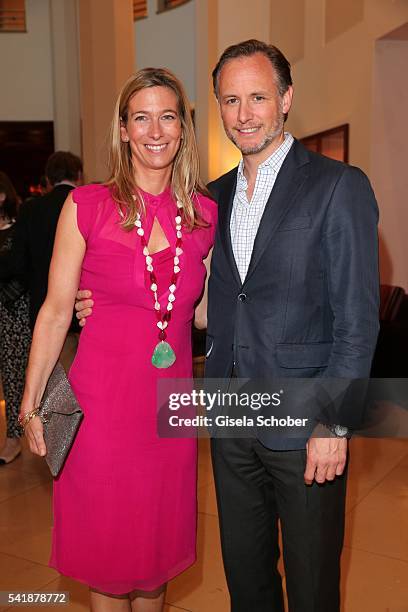 Caroline Graefin von Waldburg and her husband Constantin von Dalwigk zu Lichtenfels during the presentation of the book 'Zu Gast in Griechenland....