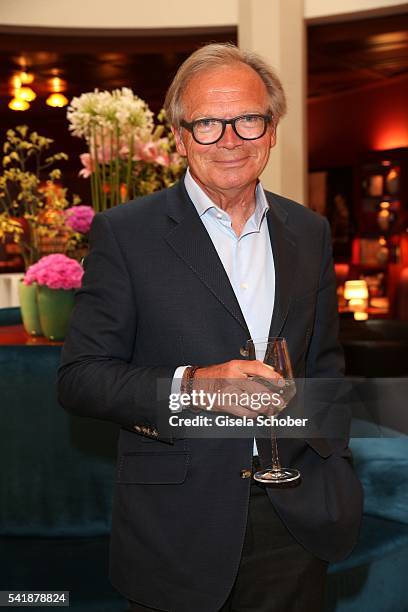 Werner E. Klatten during the presentation of the book 'Zu Gast in Griechenland. Rezepte, Kueche & Kultur' at 'The Charles' Hotel on June 20, 2016 in...