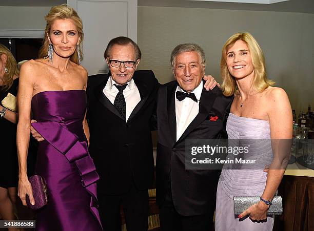 Shawn King, Larry King, Tony Bennett and Susan Crow attend Friars Club honors Tony Bennett with The Entertainment Icon Award at New York Sheraton...