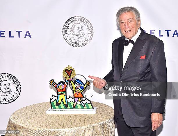 Tony Bennett attends as the Friars Club Honors Tony Bennett With The Entertainment Icon Award - Arrivals at New York Sheraton Hotel & Tower on June...