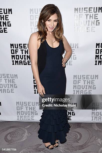 Actress Yael Stone attends the Museum of the Moving Image honoring Netflix Chief Content Officer Ted Sarandos and Seth Meyers at St. Regis Hotel on...