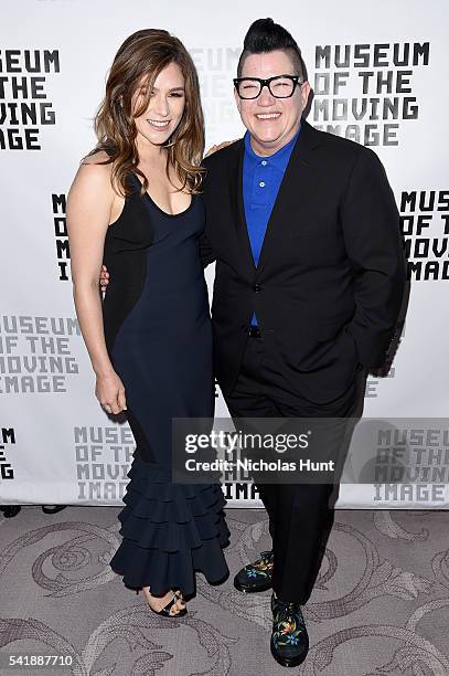 Actresses Yael Stone and Lea DeLaria attend the Museum of the Moving Image honoring Netflix Chief Content Officer Ted Sarandos and Seth Meyers at St....