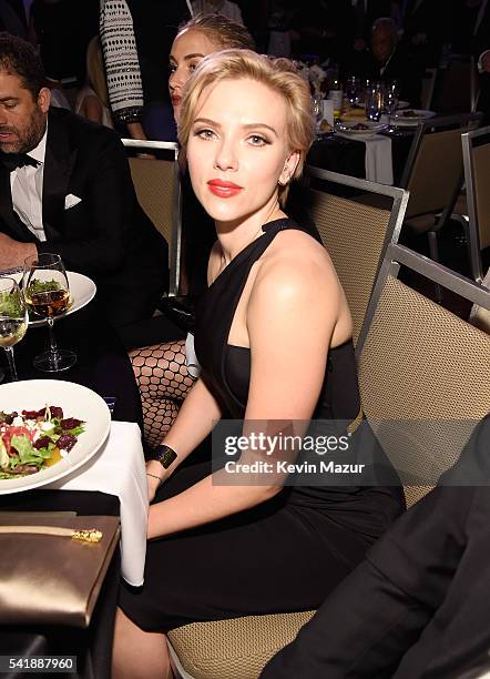 Scarlett Johansson attends Friars Club honors Tony Bennett with The Entertainment Icon Award at New York Sheraton Hotel & Tower on June 20, 2016 in...