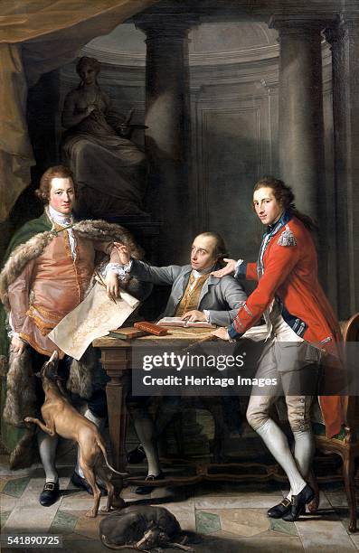 Sir Watkin Williams Wynn , Thomas Apperley and Captain Edward Hamilton', 1768-72. Artist: Pompeo Batoni.