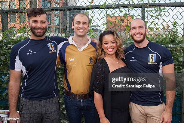 Kimberley Locke and Gotham Knights Rugby Football Club attend the 6th Annual Broadway Sings For Pride Concert at JCC Manhattan on June 20, 2016 in...