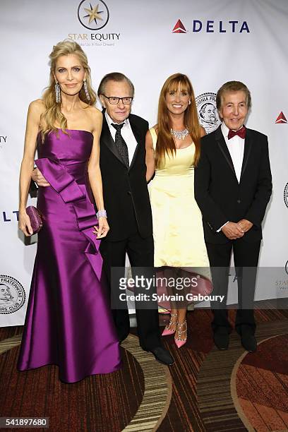 Shawn King, Larry King, Nancy Elaine Gresham and Al Malnik attend as the Friars Club honors Tony Bennett with Entertainment Icon Award on the...