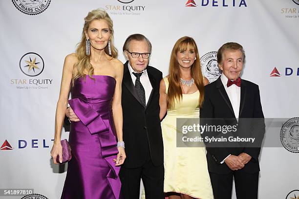 Shawn King, Larry King, Nancy Elaine Gresham and Al Malnik attend as the Friars Club honors Tony Bennett with Entertainment Icon Award on the...