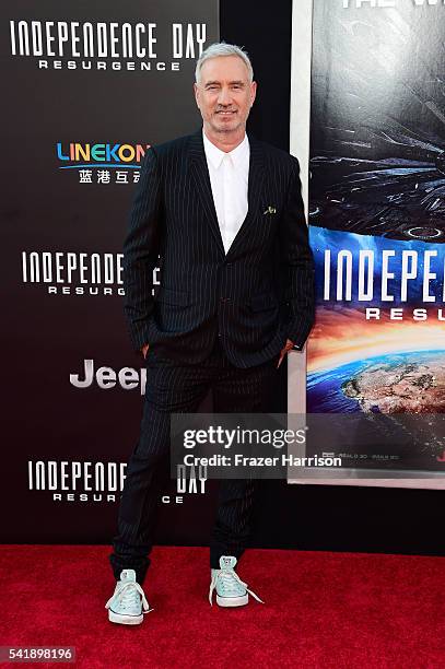 Director Roland Emmerich attends the premiere of 20th Century Fox's "Independence Day: Resurgence" at TCL Chinese Theatre on June 20, 2016 in...