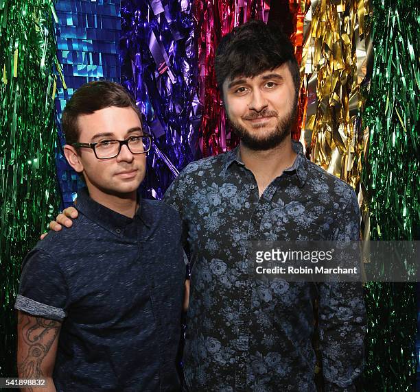 Christian Siriano and Brad Walsh attend American Express Launches National LGBTQ PRIDE Campaign To "Express Love" at The Spotted Pig on June 20, 2016...