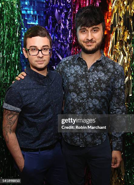 Christian Siriano and Brad Walsh attend American Express Launches National LGBTQ PRIDE Campaign To "Express Love" at The Spotted Pig on June 20, 2016...