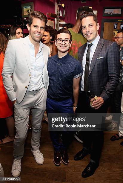 Brad Minor, Christian Siriano and Dante Mastri attend American Express Launches National LGBTQ PRIDE Campaign To "Express Love" at The Spotted Pig on...