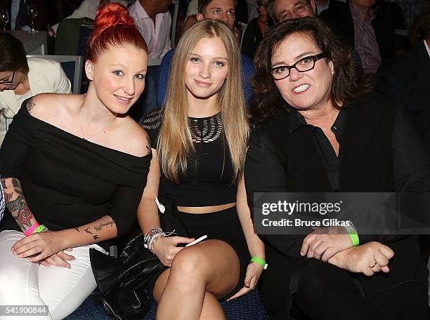 Chelsea Belle O'Donnell, Vivienne Rose O'Donnell and mother Rosie O'Donnell pose at the "2nd Annual Fran Drescher Cancer Schmancer Sunset Cabaret...