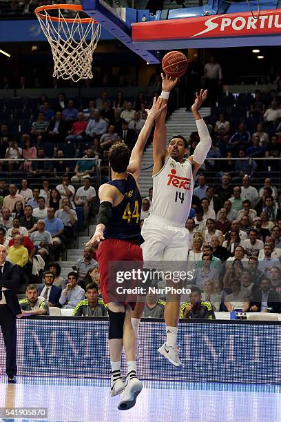 Gustavo alfonso ayn of Real Madrid in action during the play off round 3 match between FC Barcelona Lassa and Real Madrid at Barclaycard Center in...