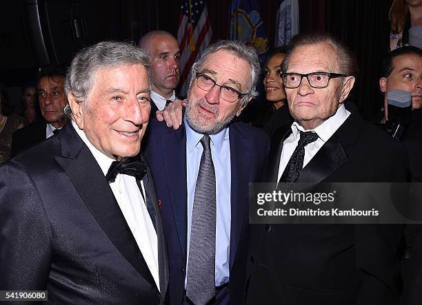 Tony Bennett, Robert De Niro and Larry King speak as the Friars Club Honors Tony Bennett With The Entertainment Icon Award - Inside at New York...