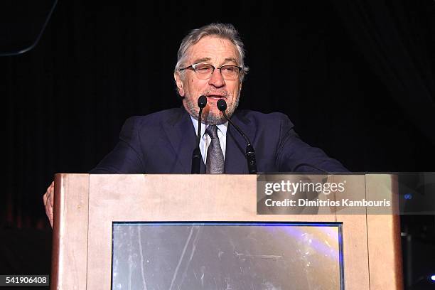 Robert De Niro speaks as the Friars Club Honors Tony Bennett With The Entertainment Icon Award - Inside at New York Sheraton Hotel & Tower on June...