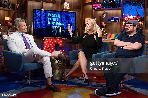 Pictured : Andy Cohen, Vicki Gunvalson and Bobby Moynihan --