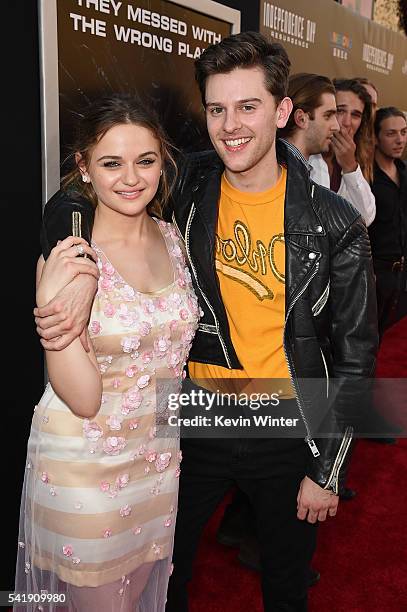 Actors Joey King and Travis Tope attend the premiere of 20th Century Fox's "Independence Day: Resurgence" at TCL Chinese Theatre on June 20, 2016 in...