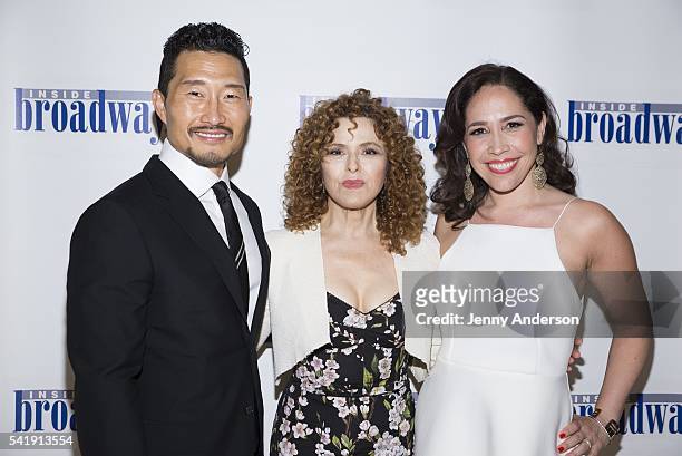 Daniel Dae Kim, Bernadette Peters and Andrea Burns attend 2016 Beacon Awards at Marriott Essex House on June 20, 2016 in New York City.