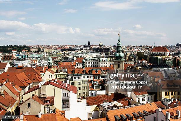 bird's-eye view of prague - marie copps bildbanksfoton och bilder