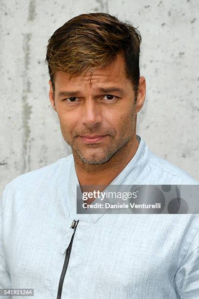 Ricky Martin attends the Giorgio Armani show during Milan Men's Fashion Week SS17 on June 21, 2016 in Milan, Italy.