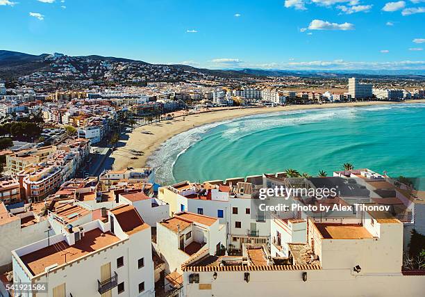 peniscola coastline - valencia spain stock-fotos und bilder