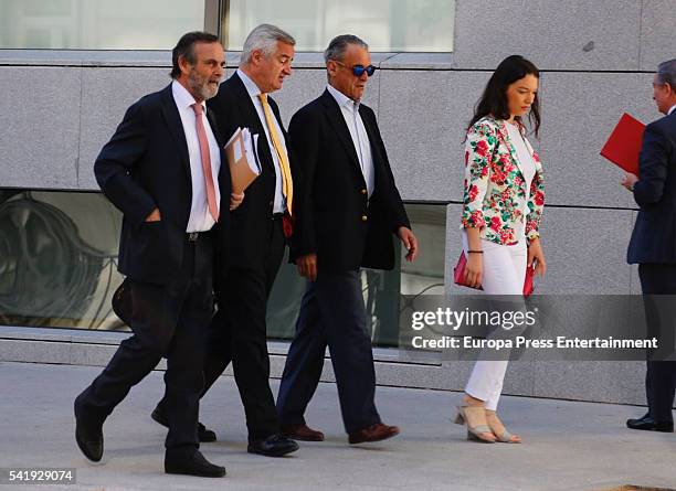 Mario Conde attends National Hight Court to hand over his passport on June 20, 2016 in Madrid, Spain. The ex banker left prison on June 17, 2016...