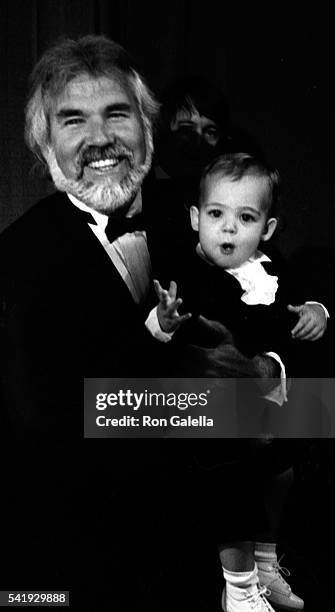 Kenny Rogers and son Christopher Cody Rogers attend 10th Annual American Music Awards on January 17, 1983 at the Shrine Auditorium in Los Angeles,...