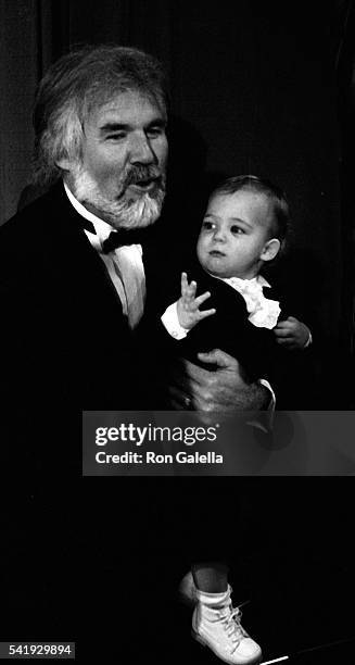 Kenny Rogers and son Christopher Cody Rogers attend 10th Annual American Music Awards on January 17, 1983 at the Shrine Auditorium in Los Angeles,...