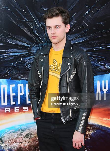 Travis Tope attends the premiere of 20th Century Fox's 'Independence Day: Resurgence' at TCL Chinese Theatre on June 20, 2016 in Hollywood,...