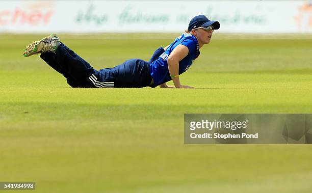 Heather Knight of England during the 1st Royal London ODI match between England Women and Pakistan Women at Grace Road Cricket Ground on June 21,...