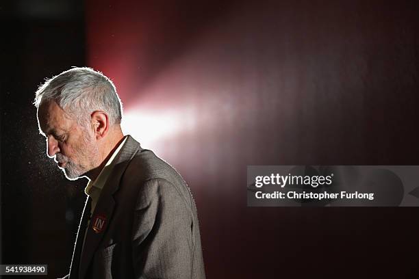 Labour Leader Jeremy Corbyn addresses an audience at the People's History Museum and sets out the reasons why Labour is voting remain, in the...