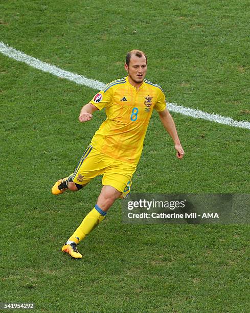 Roman Zozulya of Ukraine during the UEFA EURO 2016 Group C match between Ukraine and Poland at Stade Velodrome on June 21, 2016 in Marseille, France.