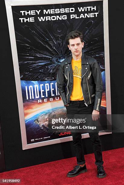 Actor Travis Tope arrives for the Premiere Of 20th Century Fox's "Independence Day: Resurgence" held at TCL Chinese Theatre on June 20, 2016 in...