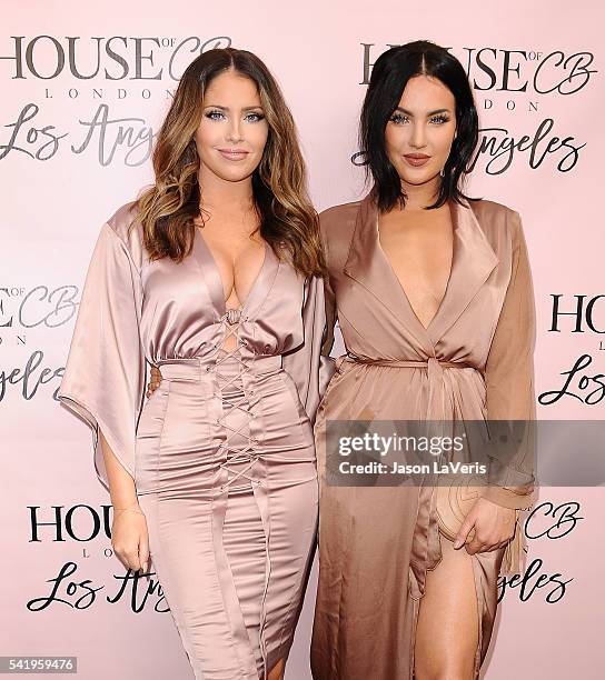 Olivia Pierson and Natalie Halcro attend the House of CB flagship store launch at House Of CB on June 14, 2016 in West Hollywood, California.