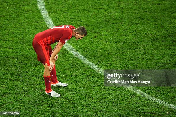 Tomas Necid of Czech Republic dejected after the UEFA EURO 2016 Group D match between Czech Republic and Turkey at Stade Bollaert-Delelis on June 21,...