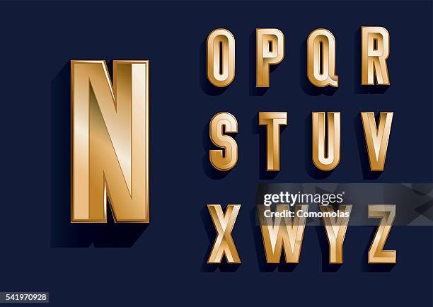 Golden Abcd Golden Alphabet Set High-Res Vector Graphic - Getty Images
